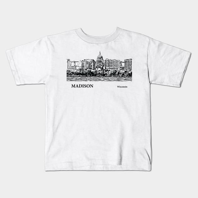 Madison - Wisconsin Kids T-Shirt by Lakeric